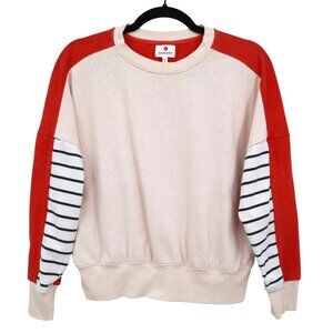 Sundry Colorblock Sweatshirt Womens 1 Cream Sporty Athletic Casual Active Wear